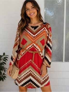 Women dress casual boho size 6 long sleeve multi colors
no belt me voy a dejar